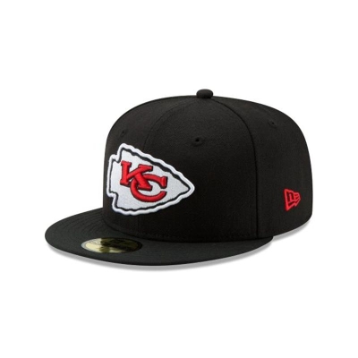 Black Kansas City Chiefs Hat - New Era NFL 59FIFTY Fitted Caps USA8152039